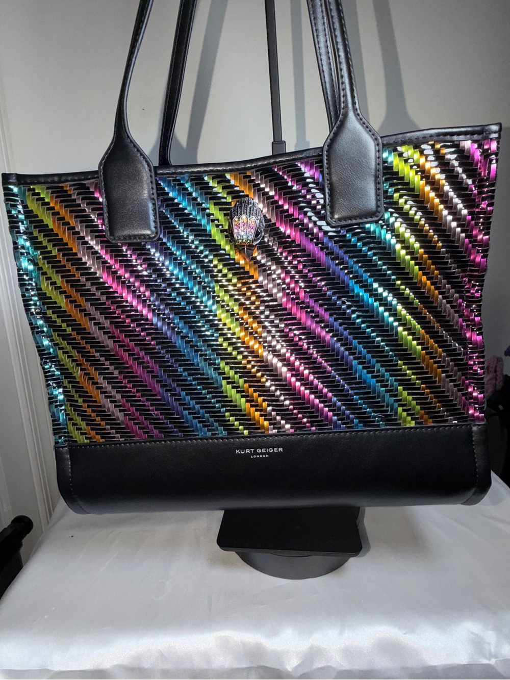 Kurt Geiger Kensington Multicolor Woven Tote like New